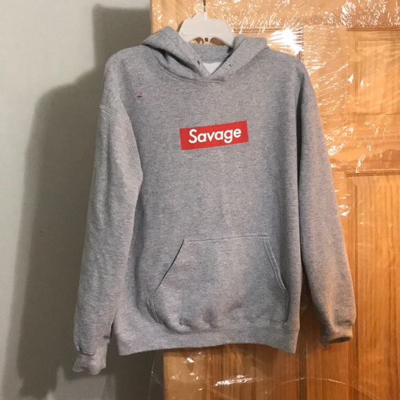 Bowery Supply Co. Other - Savage red box logo street wear hoodie